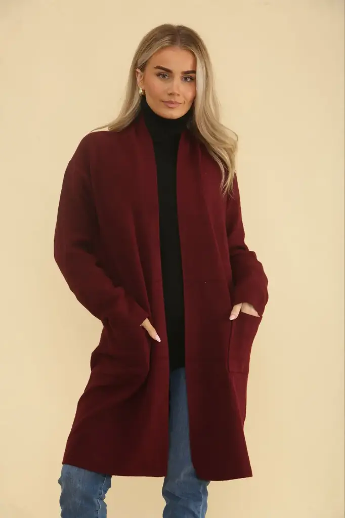 Collared, Viscose, Polymide & Modal Knitted, Two Pocket Cardigan (Khaki)