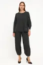 Round Neck , relaxed-fit long sleeve loungewear suit
