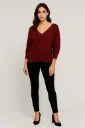 V Neck Long Sleeves Shimmer jumper with ribbed cuffs