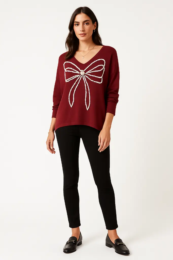 Turtleneck Jumper 9612 - WINE / One Size
