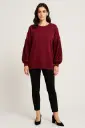 Plush-Sleeve Soft Knit Jumper