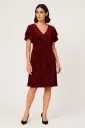 V-Neck, Frill Sleeve, Velour & Sequin Dress