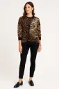 Round Neck, Leopard Print Knitted Jumper.