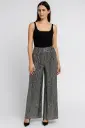 Elasticated Waist Wide Leg Lined Sequin Trouser.